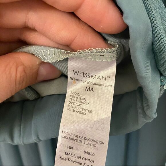 WEISSMAN Dance Costume 2 piece Sage green sequin Guiltfree 10337 MA adult - Picture 7 of 13